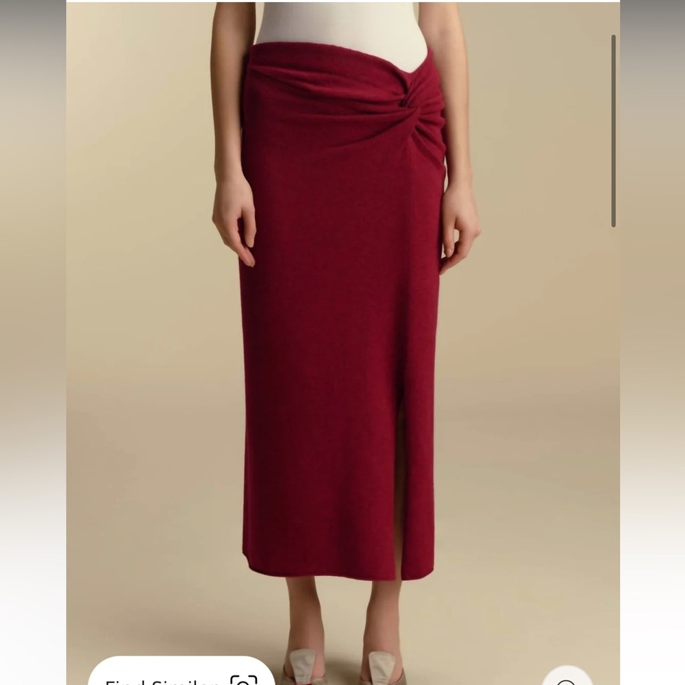 MARINA MOSCONE Wool Twisted Slit Skirt NWT